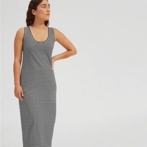 Everlane Black and White Striped Maxi Dress